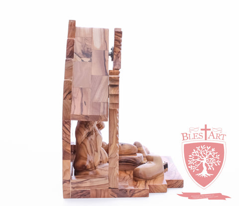 Nativity Set, Musical and non musical, Plain, with Incense from the Tomb of Jesus Size: 7"/ 18 cm Height