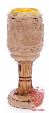 Chalice with the carving of the Last Supper image