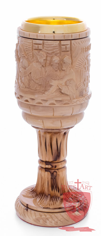 Chalice with the carving of the Last Supper image