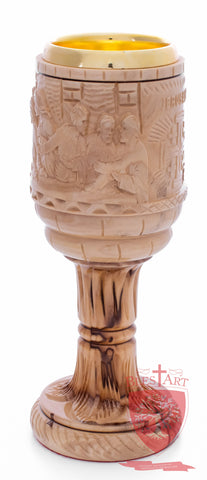 Chalice with the carving of the Last Supper image