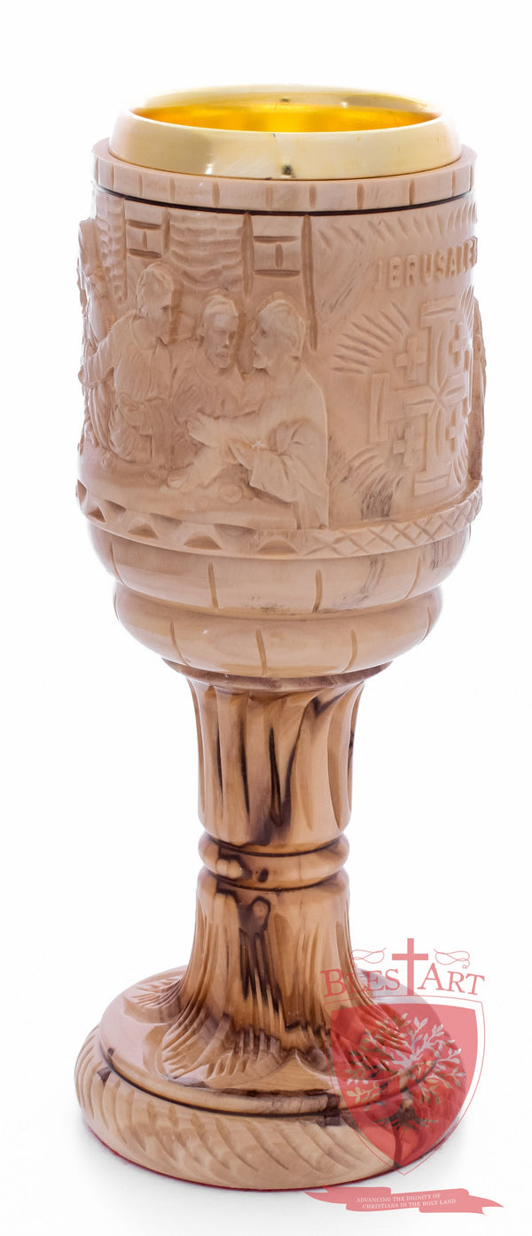 Chalice with the carving of the Last Supper image