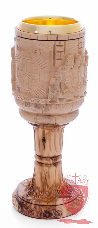 Chalice with the carving of the Last Supper image