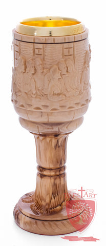 Chalice with the carving of the Last Supper image