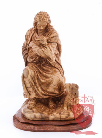 The Good Shepherd, Seated Style, Artistic - Olivewood