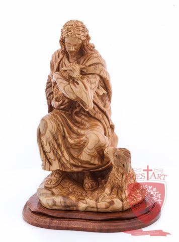 The Good Shepherd, Seated Style, Artistic - Olivewood