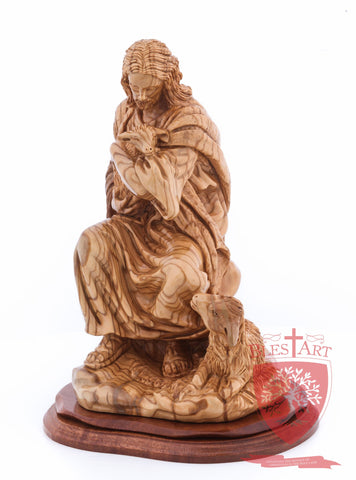 The Good Shepherd, Seated Style, Artistic - Olivewood