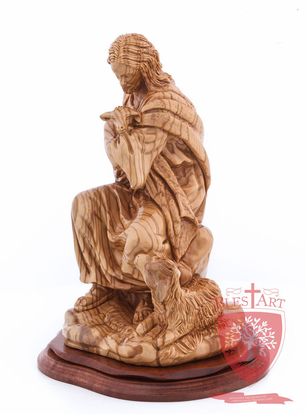 The Good Shepherd, Seated Style, Artistic - Olivewood