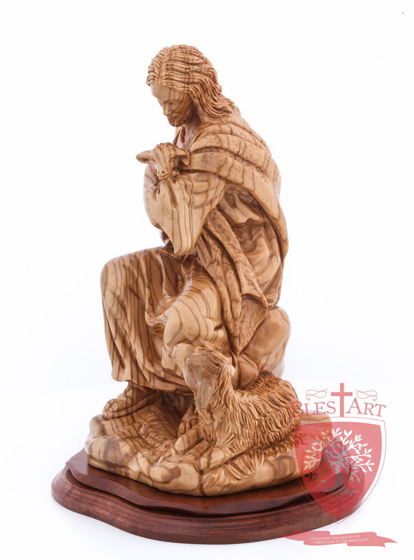 The Good Shepherd, Seated Style, Artistic - Olivewood