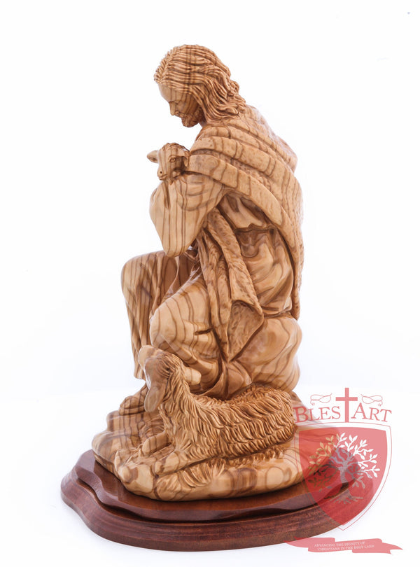 The Good Shepherd, Seated Style, Artistic - Olivewood