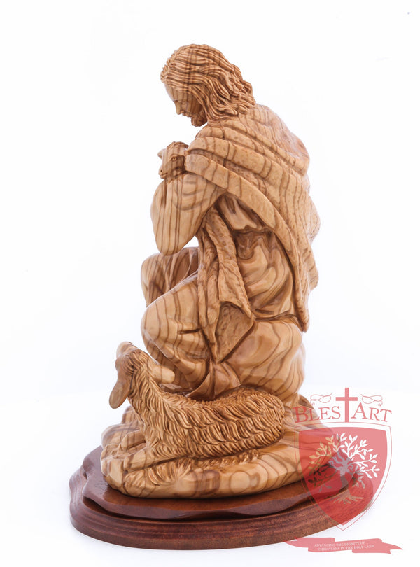 The Good Shepherd, Seated Style, Artistic - Olivewood