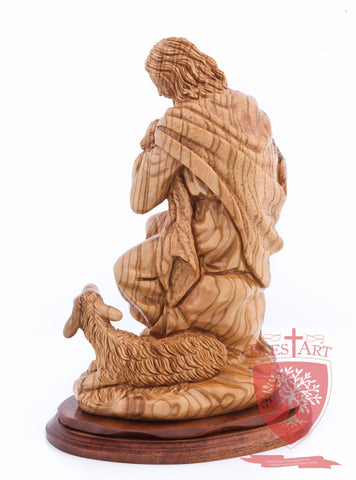 The Good Shepherd, Seated Style, Artistic - Olivewood