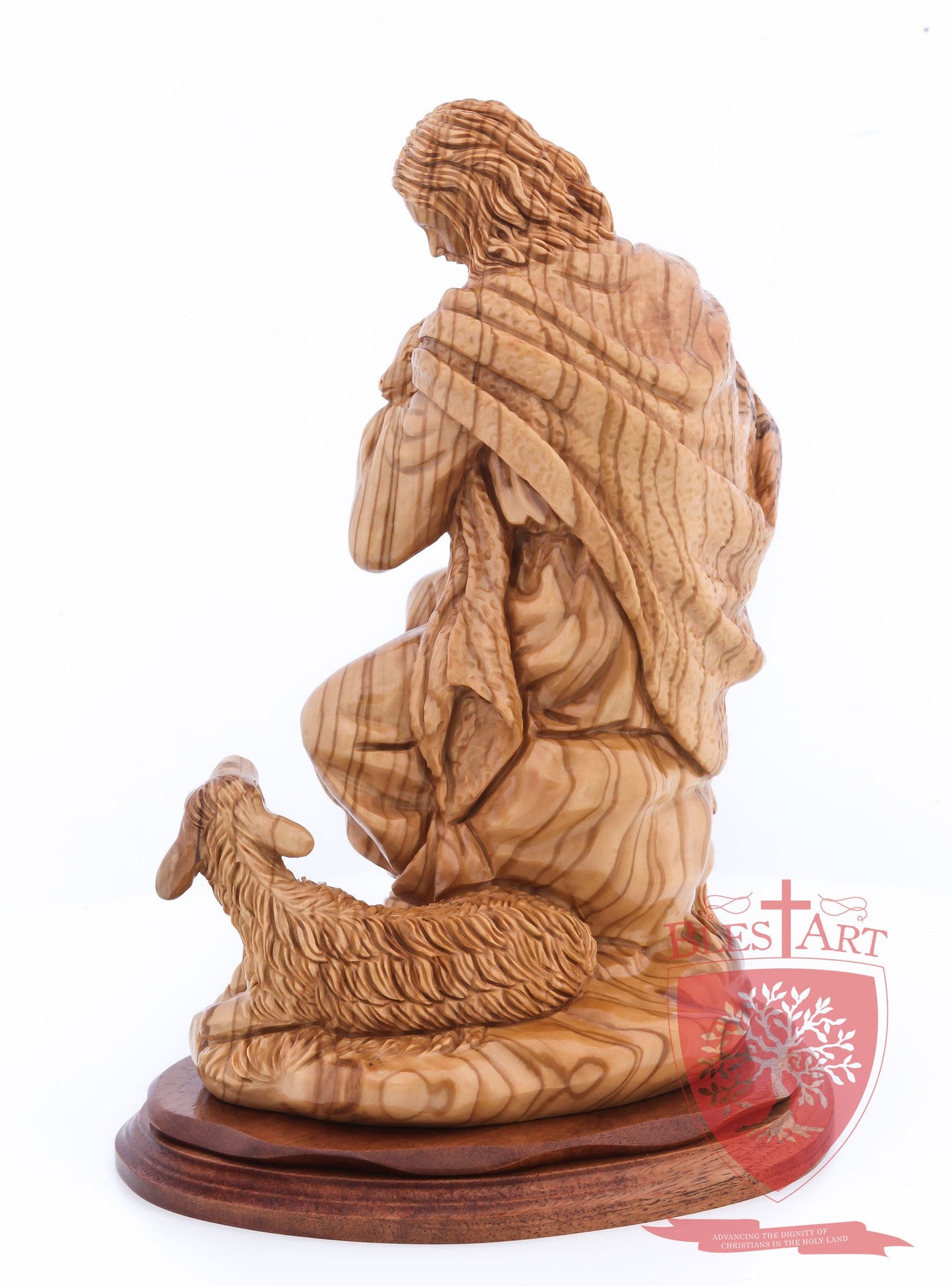The Good Shepherd, Seated Style, Artistic - Olivewood