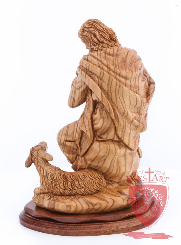 The Good Shepherd, Seated Style, Artistic - Olivewood