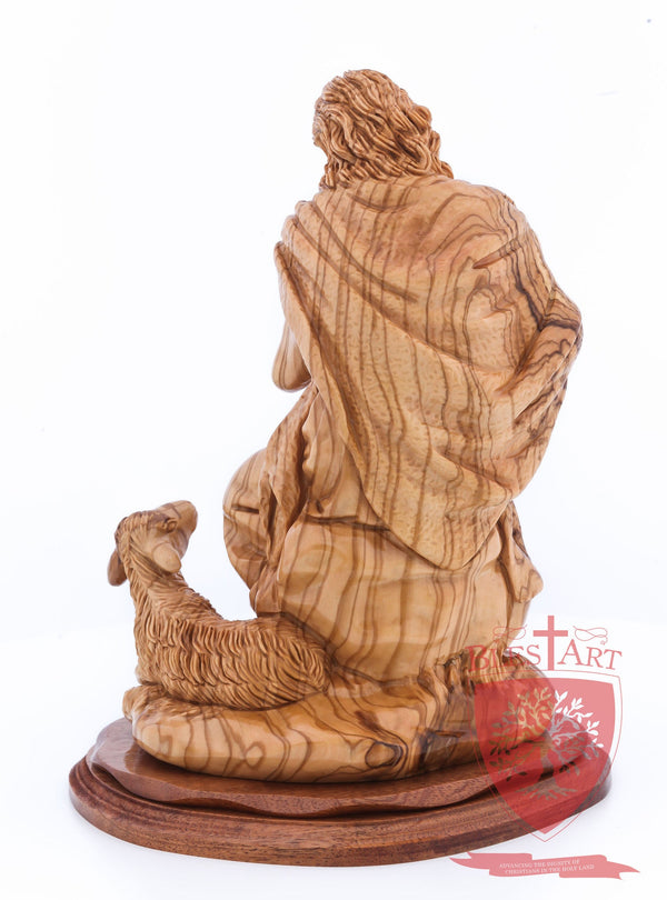 The Good Shepherd, Seated Style, Artistic - Olivewood