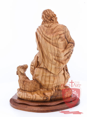 The Good Shepherd, Seated Style, Artistic - Olivewood