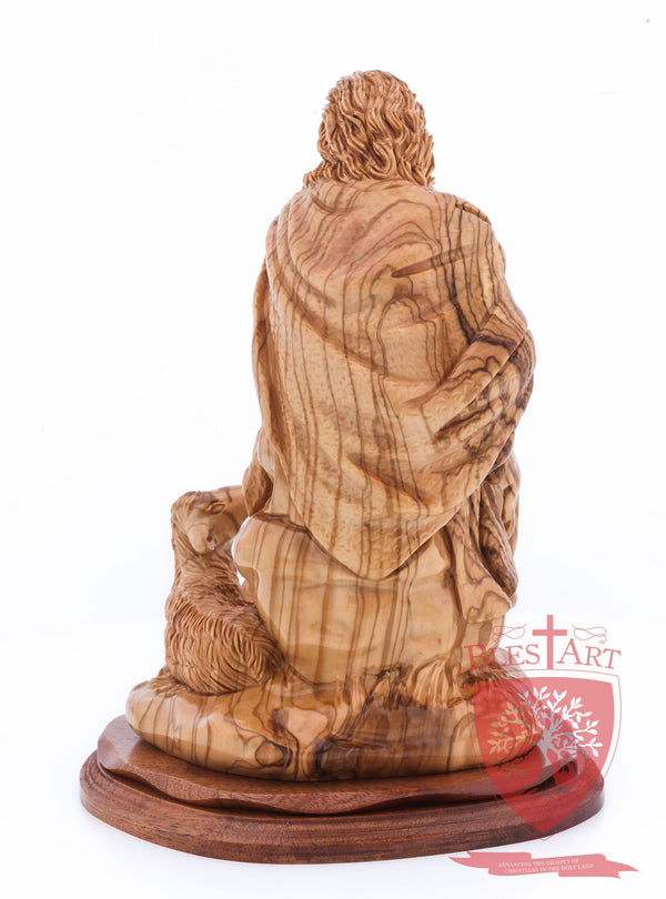 The Good Shepherd, Seated Style, Artistic - Olivewood