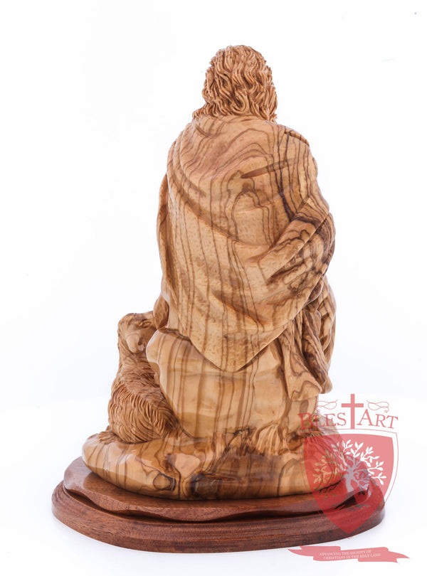 The Good Shepherd, Seated Style, Artistic - Olivewood