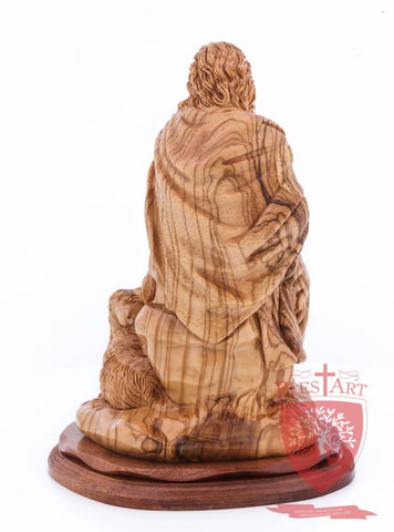 The Good Shepherd, Seated Style, Artistic - Olivewood