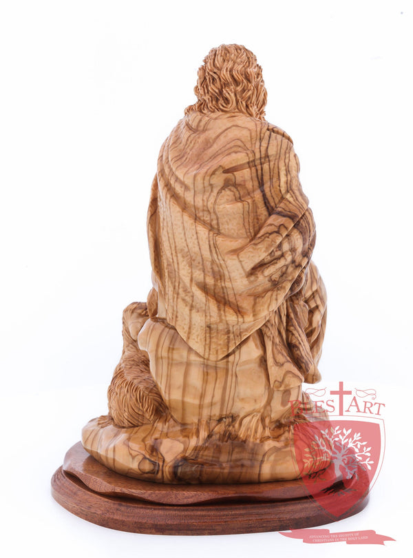 The Good Shepherd, Seated Style, Artistic - Olivewood