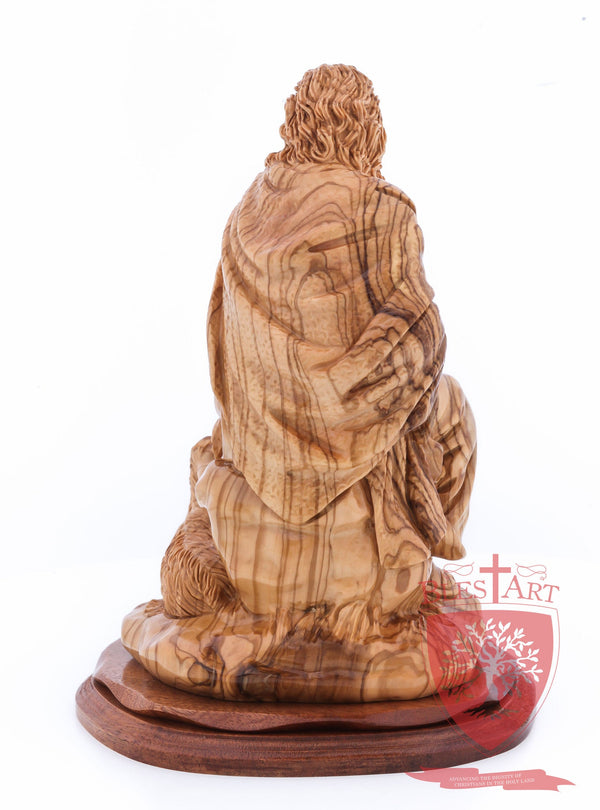 The Good Shepherd, Seated Style, Artistic - Olivewood