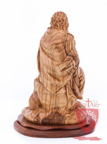 The Good Shepherd, Seated Style, Artistic - Olivewood