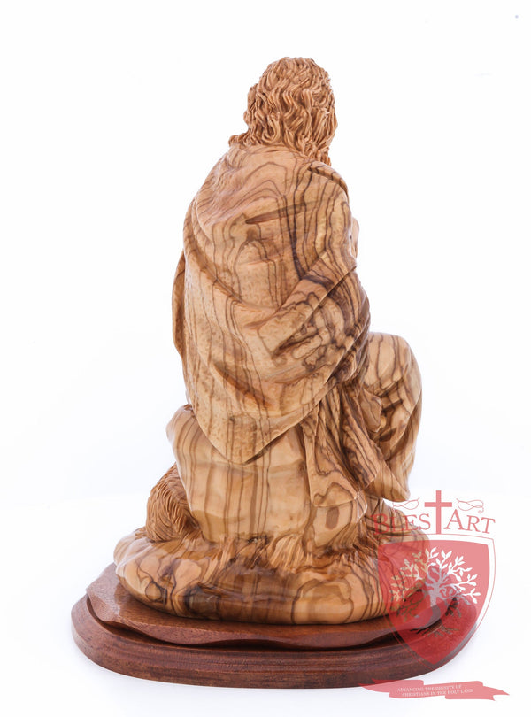 The Good Shepherd, Seated Style, Artistic - Olivewood