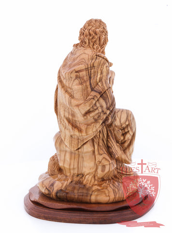 The Good Shepherd, Seated Style, Artistic - Olivewood