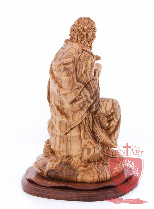 The Good Shepherd, Seated Style, Artistic - Olivewood