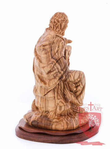 The Good Shepherd, Seated Style, Artistic - Olivewood