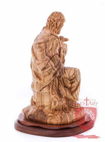 The Good Shepherd, Seated Style, Artistic - Olivewood