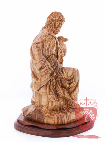 The Good Shepherd, Seated Style, Artistic - Olivewood