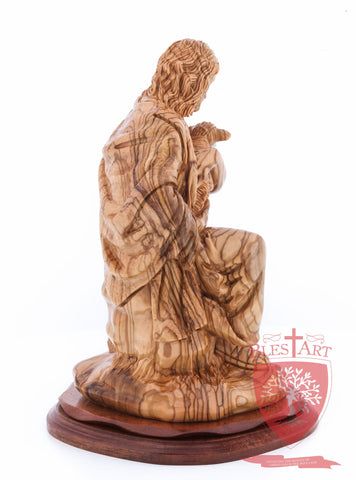 The Good Shepherd, Seated Style, Artistic - Olivewood