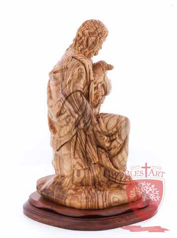 The Good Shepherd, Seated Style, Artistic - Olivewood