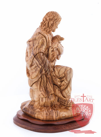 The Good Shepherd, Seated Style, Artistic - Olivewood