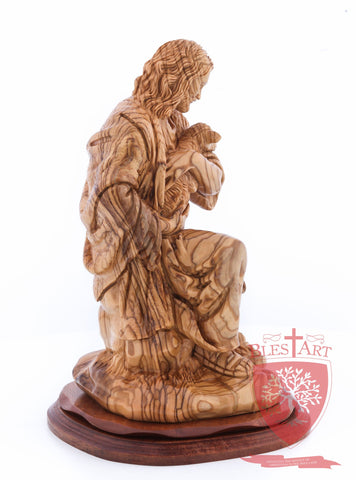 The Good Shepherd, Seated Style, Artistic - Olivewood