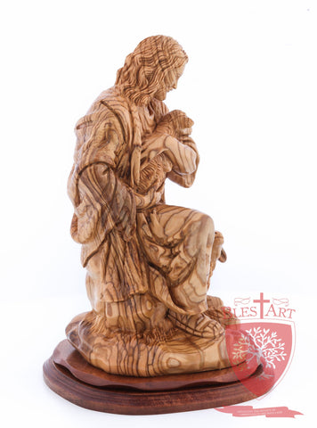 The Good Shepherd, Seated Style, Artistic - Olivewood