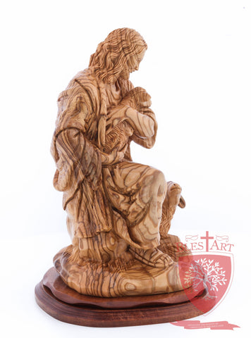 The Good Shepherd, Seated Style, Artistic - Olivewood