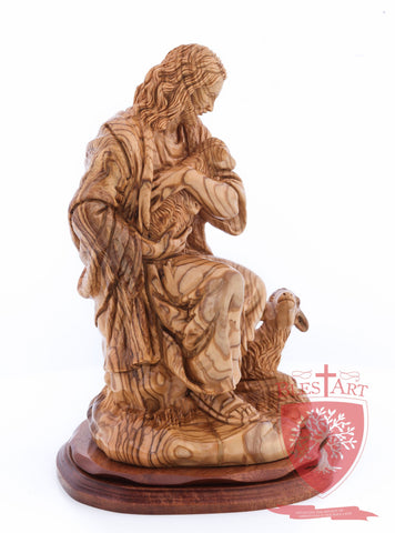 The Good Shepherd, Seated Style, Artistic - Olivewood