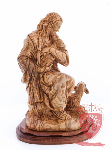 The Good Shepherd, Seated Style, Artistic - Olivewood