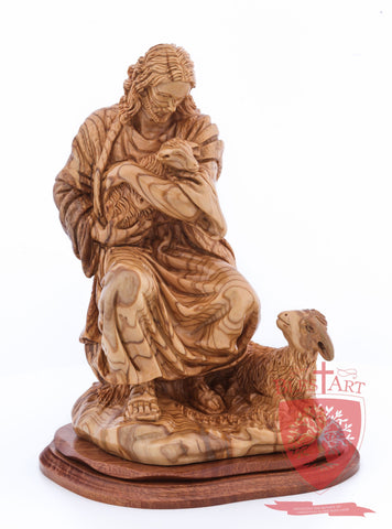 The Good Shepherd, Seated Style, Artistic - Olivewood