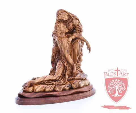 The Pieta on Mahogany Base, Museum Quality, 9"/ 23 cm height