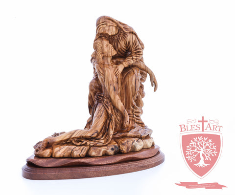 The Pieta on Mahogany Base, Museum Quality, 9"/ 23 cm height