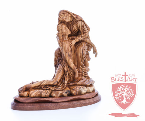 The Pieta on Mahogany Base, Museum Quality, 9"/ 23 cm height