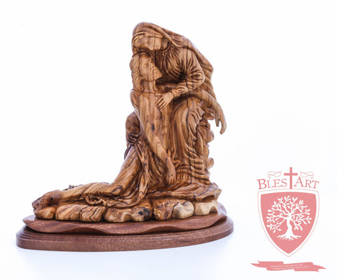 The Pieta on Mahogany Base, Museum Quality, 9"/ 23 cm height