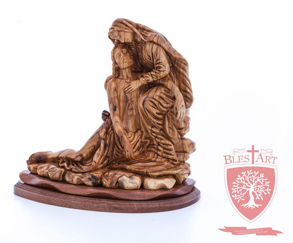 The Pieta on Mahogany Base, Museum Quality, 9"/ 23 cm height