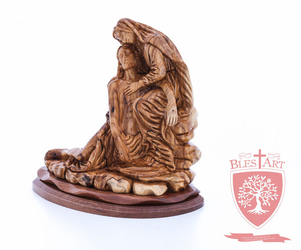 The Pieta on Mahogany Base, Museum Quality, 9"/ 23 cm height