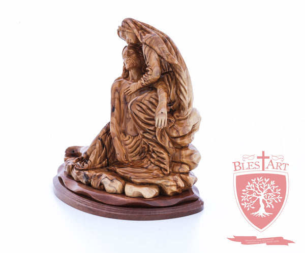 The Pieta on Mahogany Base, Museum Quality, 9"/ 23 cm height