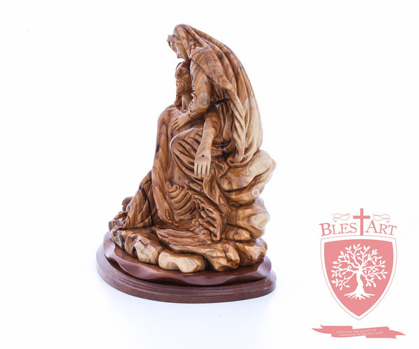 The Pieta on Mahogany Base, Museum Quality, 9"/ 23 cm height