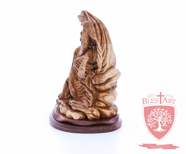 The Pieta on Mahogany Base, Museum Quality, 9"/ 23 cm height