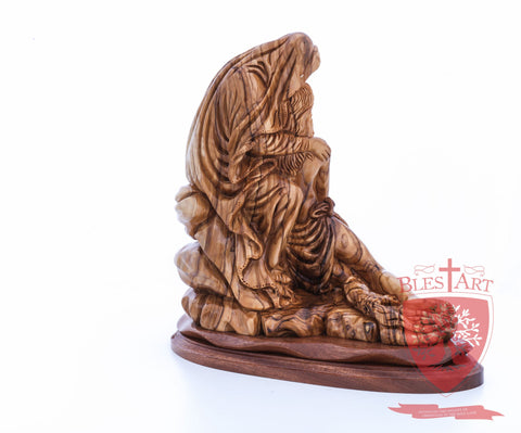 The Pieta on Mahogany Base, Museum Quality, 9"/ 23 cm height